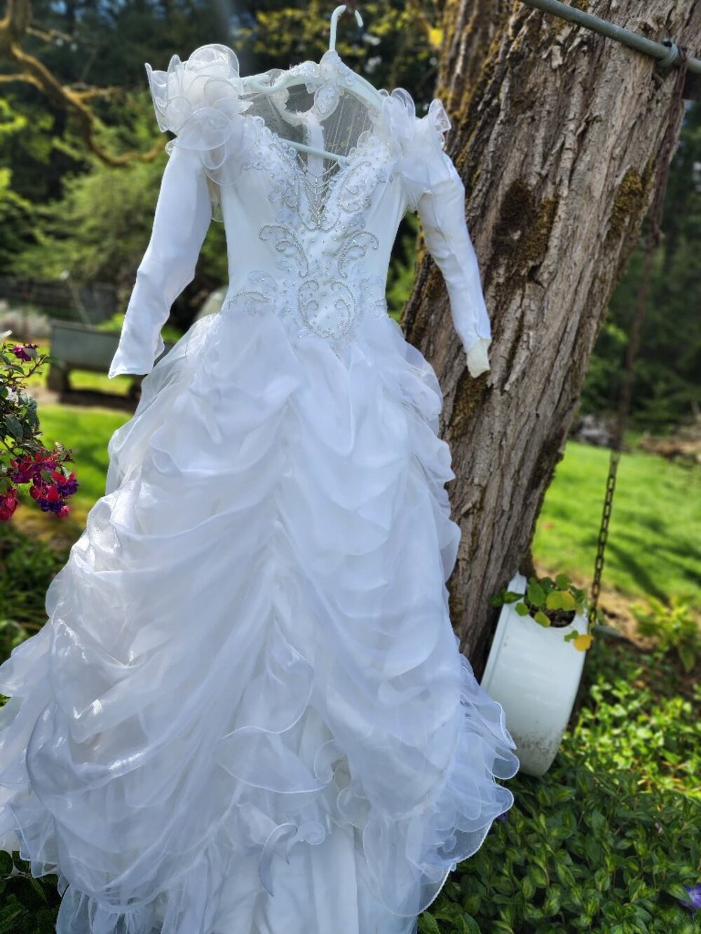 Ethereal White Wedding Gown ✨ Romantic & Dramatic